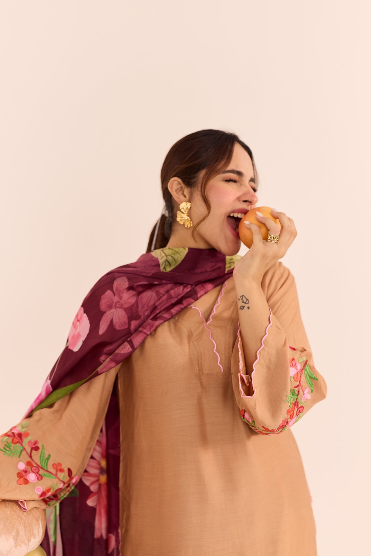 Mehr Beige Kurta Set