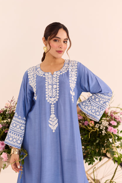Mehr Blue Aari Kaftaan