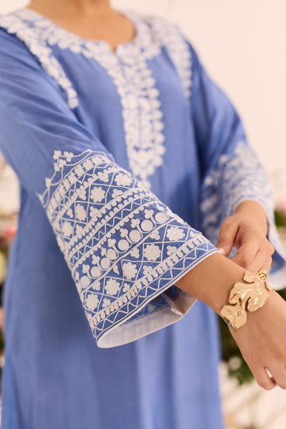 Mehr Blue Aari Kaftaan