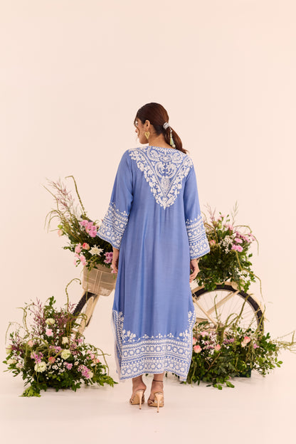 Mehr Blue Aari Kaftaan