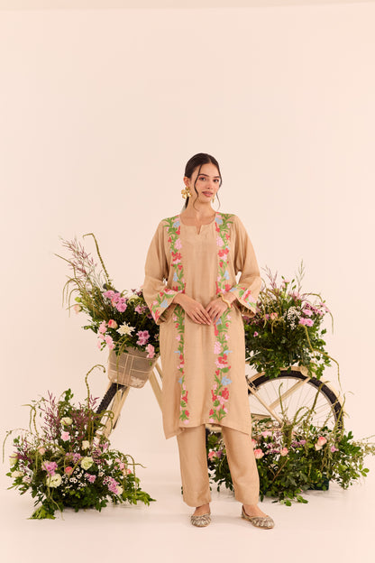 Koshur Beige Pheran Set
