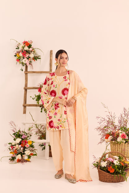 Yellow Short Kurta With Shalwar