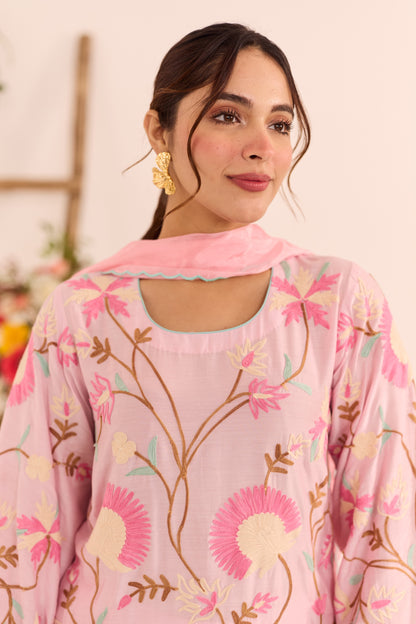 Pink Short Kurta With Shalwar