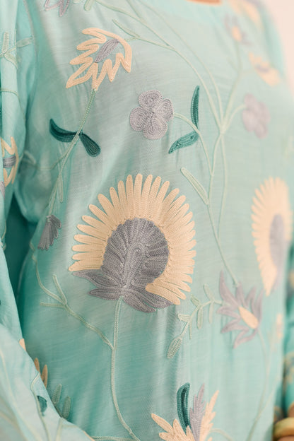 Aqua Short Kurta With Shalwar