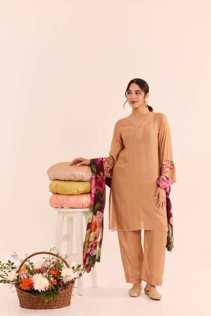 Mehr Beige Kurta Set