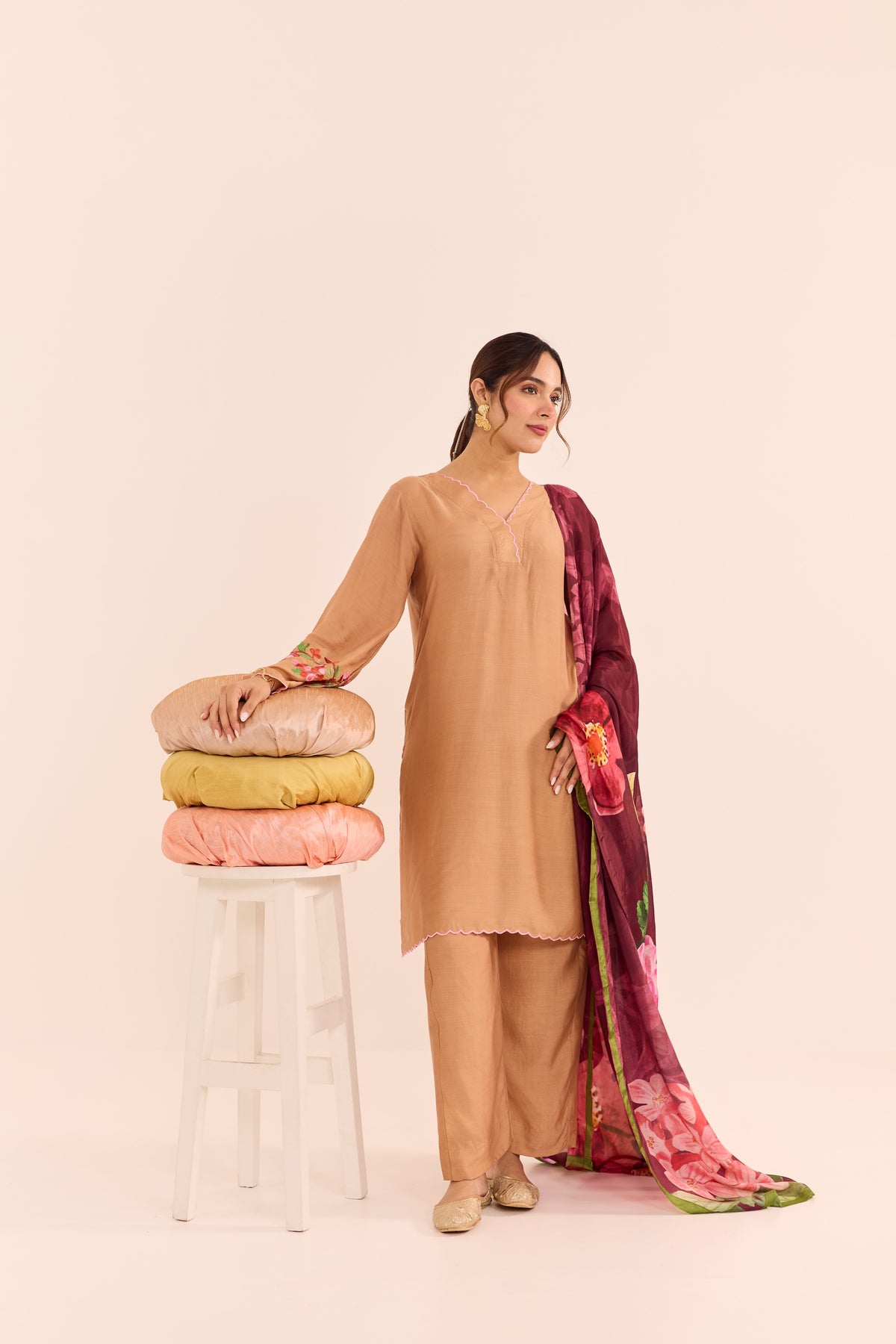 Mehr Beige Kurta Set