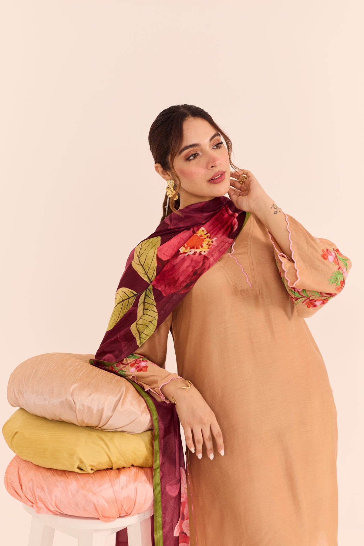 Mehr Beige Kurta Set