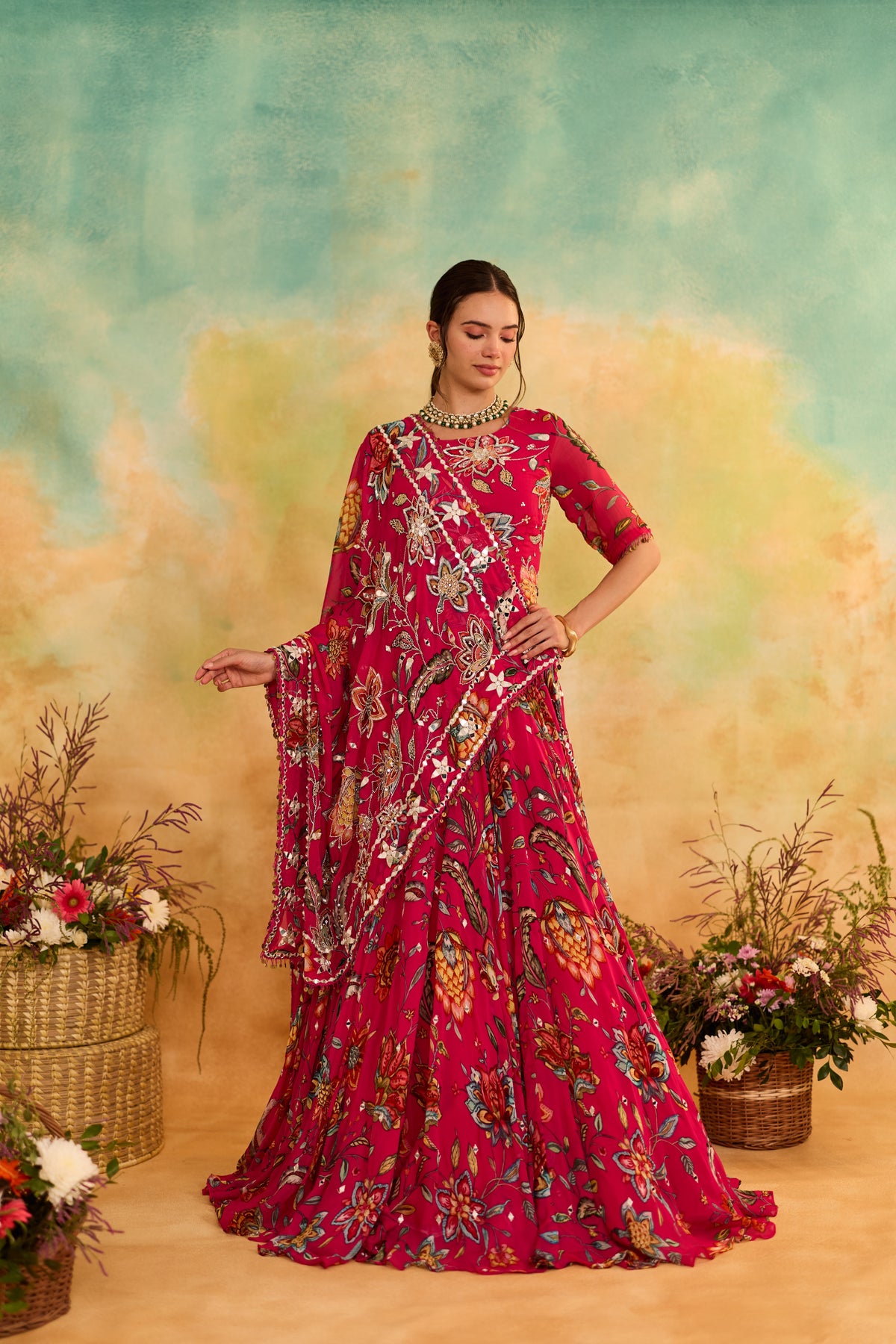 Mehr pink Lehanga