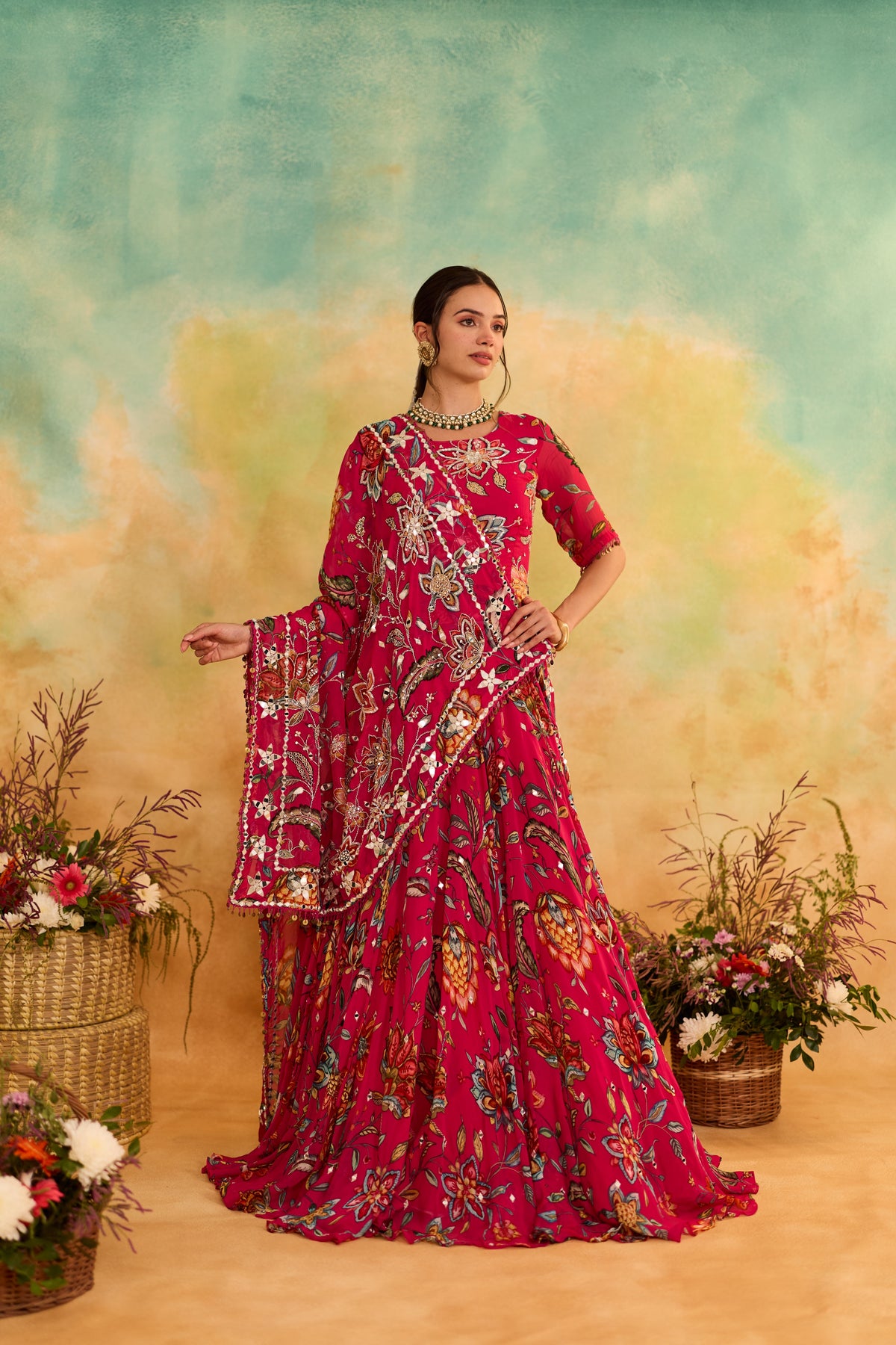 Mehr pink Lehanga