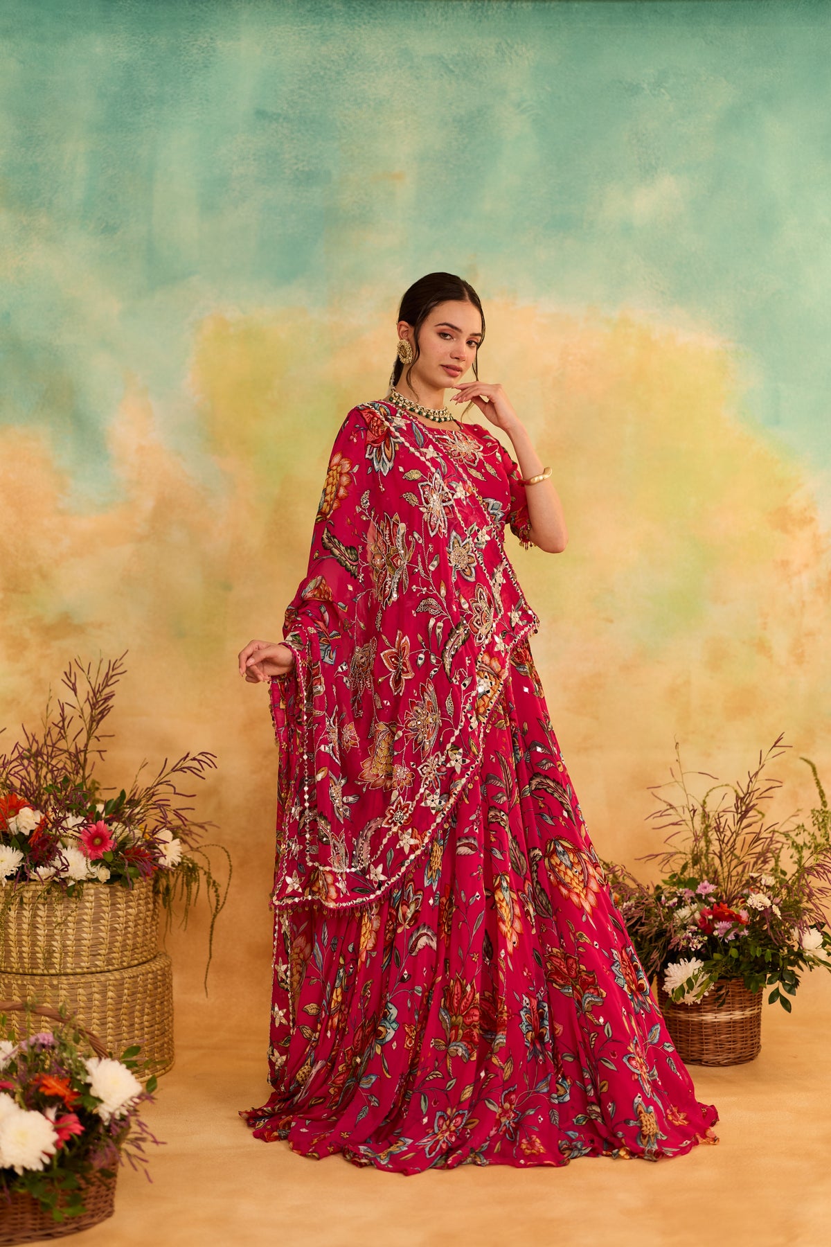Mehr pink Lehanga