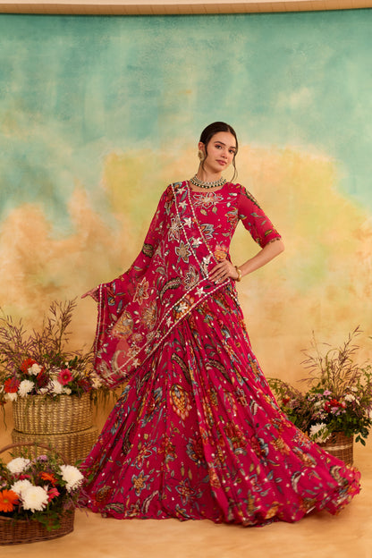Mehr pink Lehanga