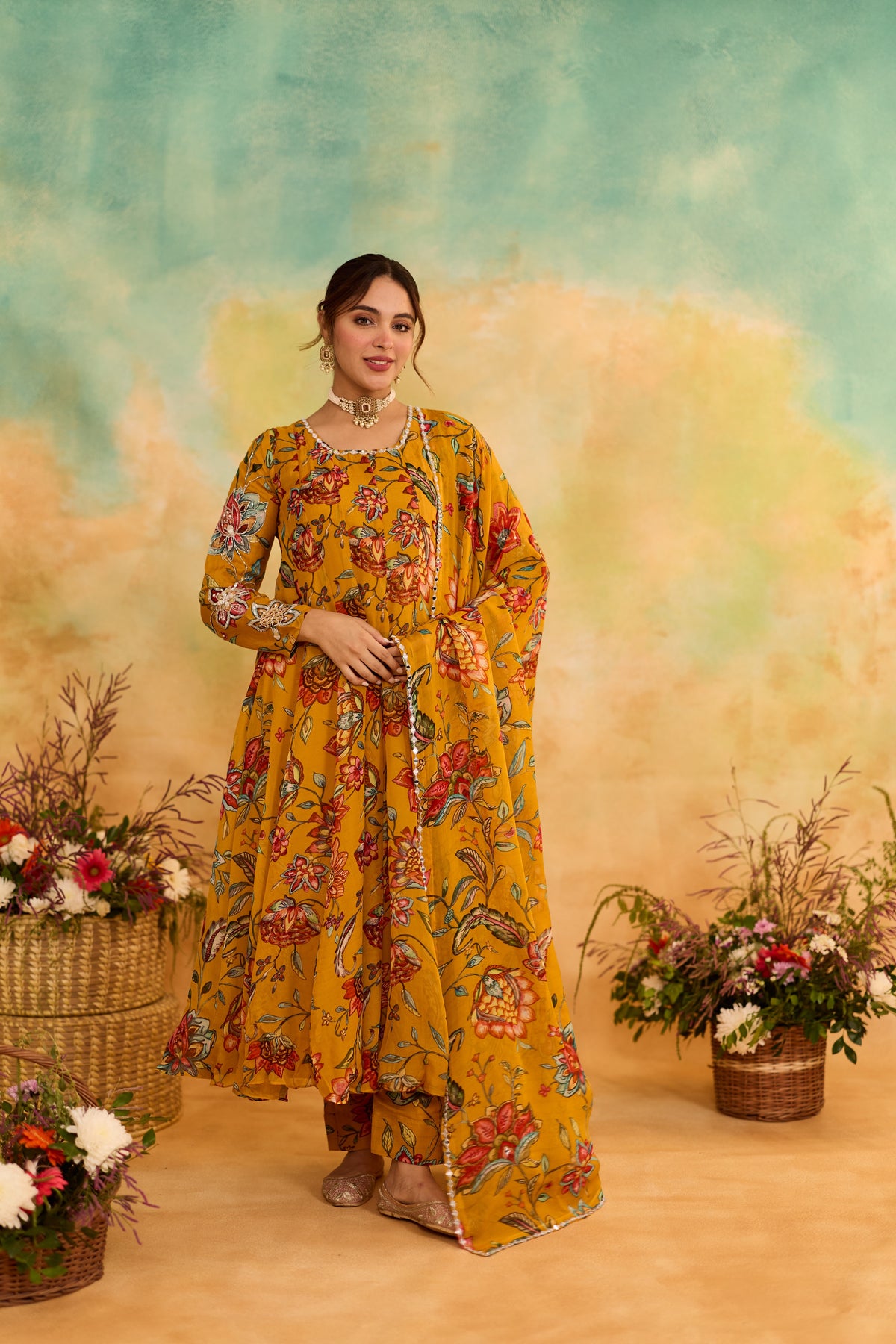 Mehr Yellow Anarkali