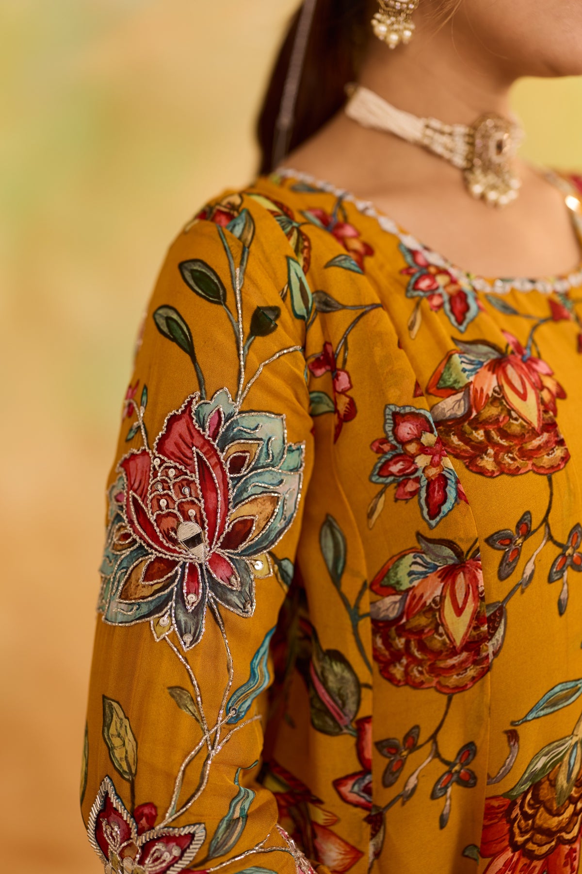 Mehr Yellow Anarkali